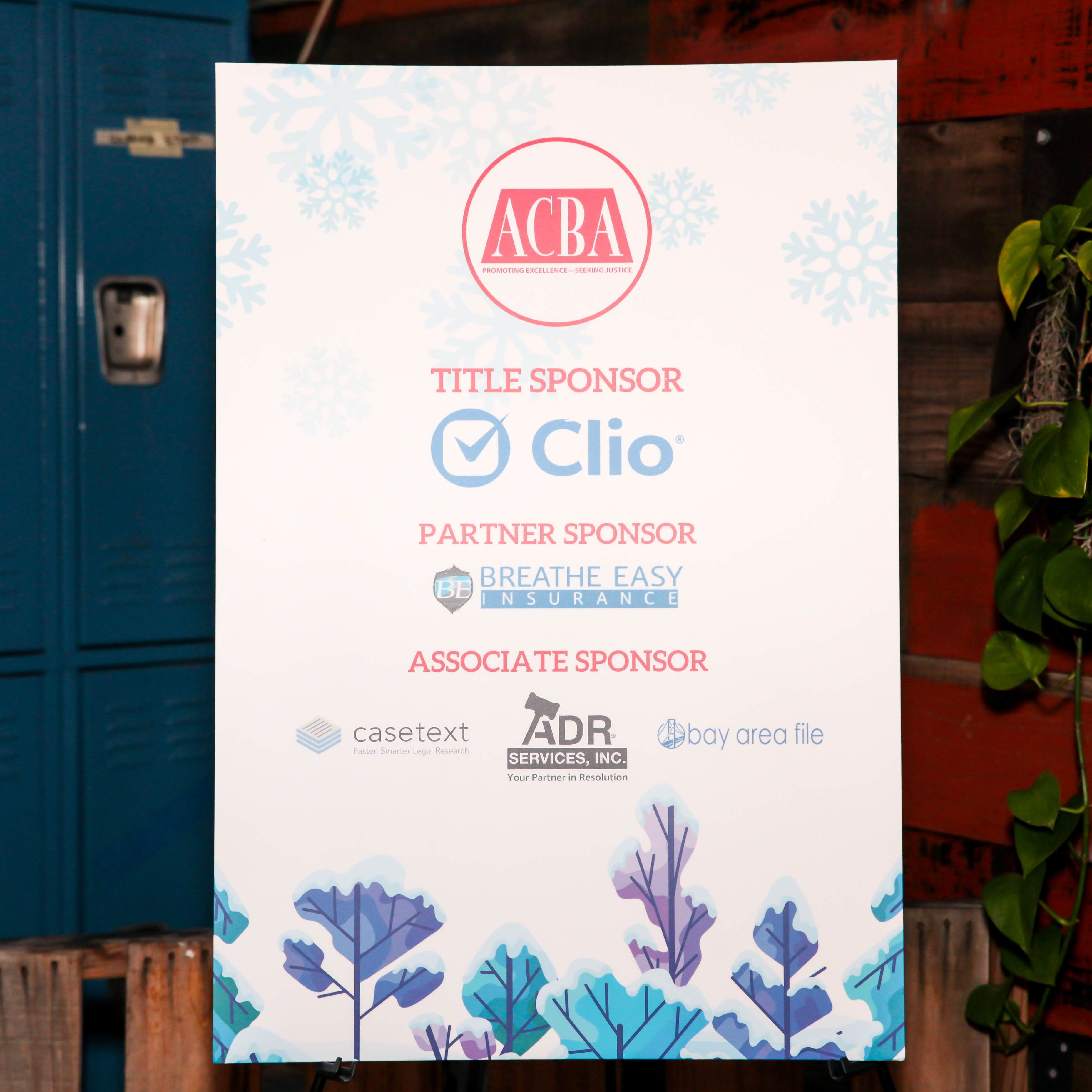Winter Reception Sponsors Clio, Breathe Easy Insurance, Casetext, ADR Services, Inc., and Bay Area File