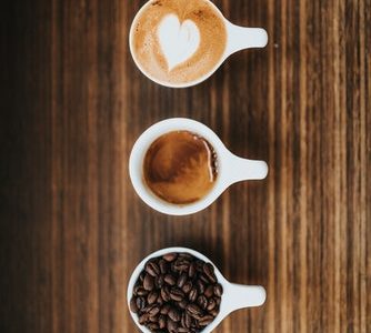three coffee mugs
