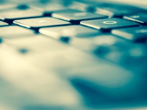 close up of keyboard, blurred