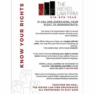 Know your rights: if you are exercising your right to demonstrate