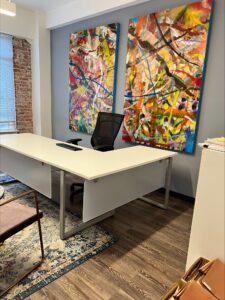 Office space white desk