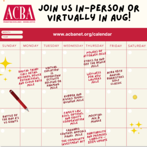 August Programs and Events