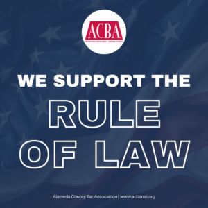 we support the rule of law - white letters on blue background