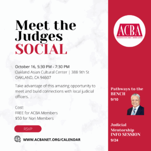 ACBA Meet the Judges Social on October 16th